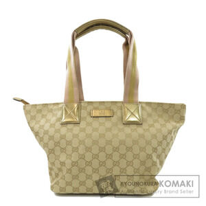 Gucci GG Canvas Sherry Line Tote Bag beige canvas pink accents
